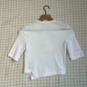 Helmut Lang NWT  White Asymmetric Rib-Knit Crop Top Photo 4