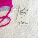 Good American  Pink Jacquard Triangle Bikini Top Medium M NWT Photo 4