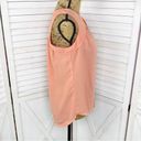 Naked Zebra  Flowy V Neck Sleeveless Blouse Peach Orange Small Photo 2