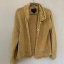 Knit Crochet Jacket Tan Size L Photo 0