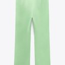 ZARA NWT  lime green MINI FLARE TROUSERS. Size Medium Photo 5