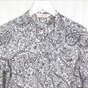 Tory Burch  Black and White Doodle Print Button Down Blouse 100% Cotton Size 6 Photo 0