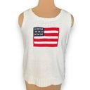 Vintage Village Sport Knit Sweater Vest White Red American Flag Side Button Size L Photo 9