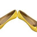 Frye  Yellow Leather Buckle Detail Peep Toe Wedges Women SZ 6 Photo 1