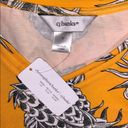 cj banks  NWT Size X 14W Yellow Pineapple Print Short Sleeve V-Neckline Knit Top Photo 6