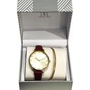 INC NEW  Womens Cinnamon Faux-Leather WATCH 35mm & Gold BRACELET Set Macys Boxed Photo 1