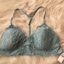 Aerie Eyelash Lace Light Blue Padded Bralette Photo 0