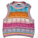 ZARA  Knit Crochet Rainbow Sleeveless Sweater Vest Jumper Photo 0