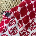 Style & Co . Dual Geometric Print Button Front Shirt Red Cream Petite Small Photo 6
