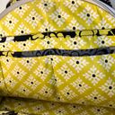 Vera Bradley Retired Yellow Black "Baroque" Eloise Kisslock Satchel Handbag Photo 13