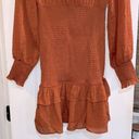 Storia  rust color smocked bodycon dress size medium Photo 10