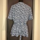 Bobeau woman’s floral short sleeve blouse with waist tie size XL NWT Photo 3