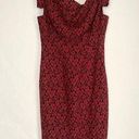 Black Halo  Jackie O Burgundy Wine Red Lace Cotton Raschel Dress Size 2 Photo 0