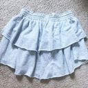 Aerie NWT  Weekend Ruffle Mini Skirt Sweatshirt Tiered Heathered Grey Size Medium Photo 5