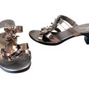 sbicca  of Colifornia Goldie Metallic Strappy Heeled Sandals Size 7.5W Flowers Photo 0