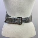 Fendi Metallic Silver Leather PVC wide cinch belt 2007 runway Womens FLAWED Photo 0