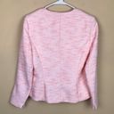 Anne Klein  Women’s Tweed Knit Pink White Career Office Hook-Closure Blazer Photo 5