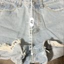 Missguided  High Rise Light Wash Distressed Raw Hem Short Shorts Size 6 Photo 6