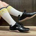 Lacoste Y2K Black Pink Shiny Patent Leather Shua 2 Casual Bowler Track Sneakers Photo 1