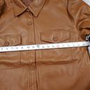 Good American  Better Than Leather Faux Leather Shacket Brown Small Medium Photo 8