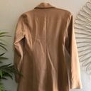 Slightly oversized beige tan double breasted long sleeve professional blazer Photo 1