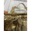 Stuart Weitzman Womens  Vintage Gold Snake Skin Clutch Photo 3