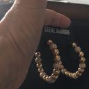 Steve Madden  Gold Balls Hoops w Pave Crystals Photo 2