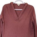 Garnet Hill  Women's Light Burgundy Hoodie V-Neck Sweatshirt Size XS Photo 1