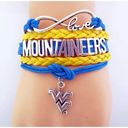 infinity New Womens West Virginia Mountaineers Multi-Cord Blue & Gold  Bracelet Photo 0