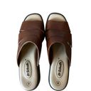 Dr. Scholls  Sandals Womens 8 Daisy Open Toe Low Heel Slide Brown Leather Slip On Photo 3