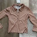 ZARA trippy design sheer top in brown Photo 0