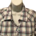 Harley Davidson Plaid Pearl Snap SS Blouse Sz. XL Blue Gray BIG Embroidered LOGO Photo 3