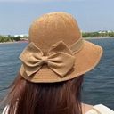 Summer Ribbon Bow Brown Bucket Hat Beach Photo 0