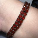 The Row Vintage Goth Double Blood Red Rhinestone Stretch Bracelet Photo 2