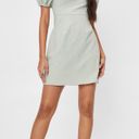 Nasty Gal Green Dress Puff Sleeve Photo 3