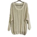 Umgee  Crochet Sweater Open Knit Size 1X Cream Pullover Photo 1