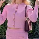 ZARA NWT pink coord matching 2 piece skirt and button cardigan set Photo 11