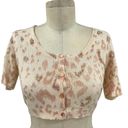 Rebecca Taylor  Leopard Print Beaded Embellished Cropped Cardigan Sweater Small Photo 1