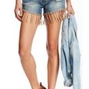 DL1961  Womens Denim Jean Short Shorts Blue Fringe Photo 0