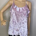 Grayson Threads Grayson Thread Velour Ruffled Tank Top Light Purple Size Medium Photo 0