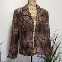 Russell  KEMP ANIMAL Print Silk Beaded Blazer Jacket Size Large Brown Photo 2