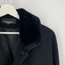 Jones New York  Collection Angora Wool Fur Collar Coat Black 10 Photo 4