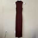 Naked Wardrobe NWOT  Chocolate Brown Sleeveless Mock Neck Maxi Dress Photo 4