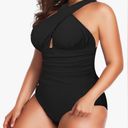 You Dian Women's Swimsuits One Piece Tummy Control Front Cross Backless Swimsuit Photo 1