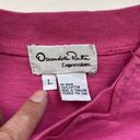 Oscar de la Renta Vintage  Expressions barbiecore pink t-shirt, size large Photo 2