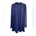 Natori  NAVY blue long sleeve button down tunic top Photo 4