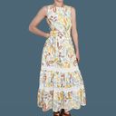 Jessica Simpson Yellow & Green Leaf Printed Cut-Out Maxi Dress Photo 1