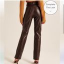 Abercrombie & Fitch  90s Straight Ultra High Rise Vegan Leather Pants Size 27 (4) Photo 2