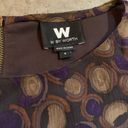 W By Worth  100% Silk Brown Print Blouse Top Shirt Size 4 S Small Photo 4