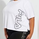 FILA Women’s Shirt Brunch Crew Cropped Tee Boyfriend Boxy Fit 2X White Stretch Photo 0